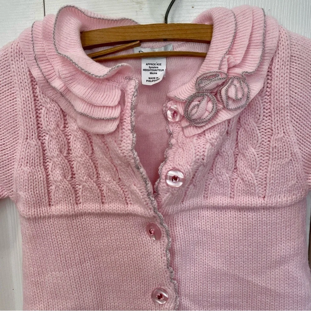 NWT Sarah Louis Pink Knit Sweater Jacket 3 Years - Picture 4 of 9